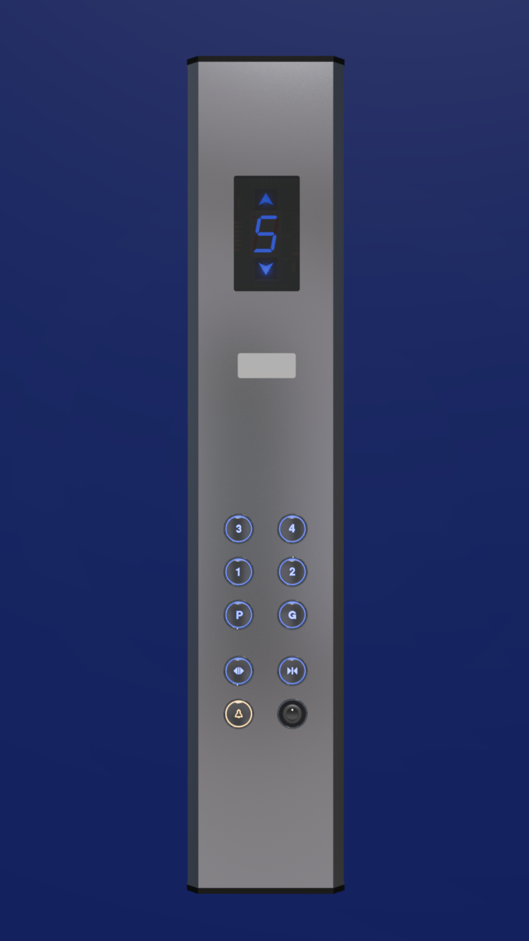 پنل داخل کابین سهند 1متری، با کلید APB4 (ای جی گرد) و نمراتور معمولی آبی