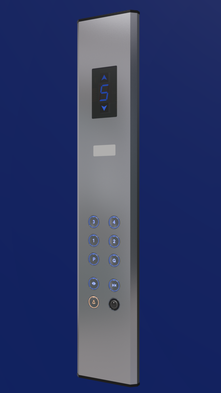 پنل داخل کابین سهند 1متری، با کلید APB4 (ای جی گرد) و نمراتور معمولی آبی