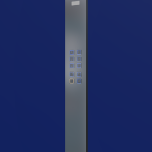 پنل داخل کابین سبلان، با کلید APB7 (کلید هانتر مربع) و نمراتور ال سی دی.