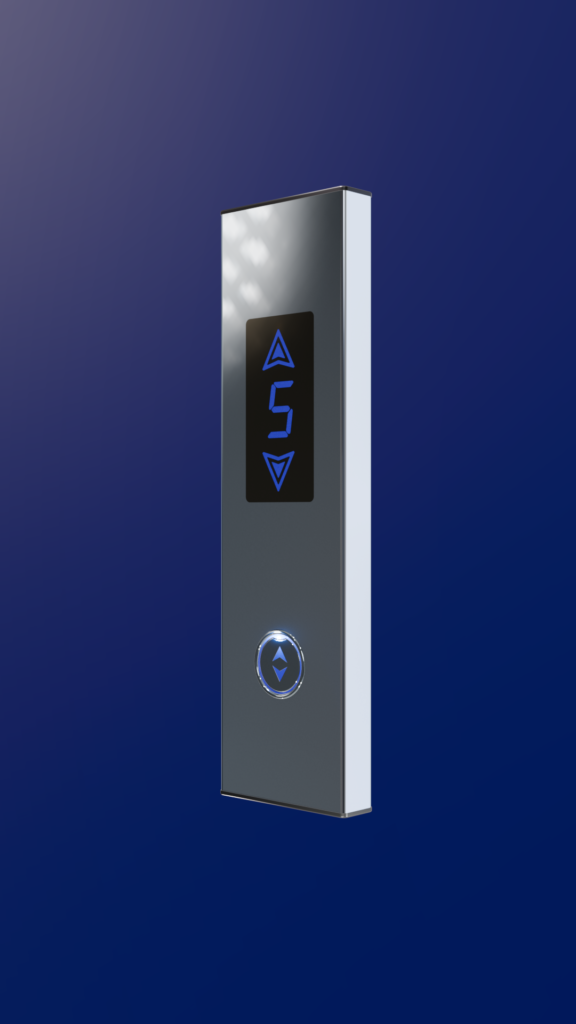 شستی طبقه مدل سبلان با نمراتور معمولی، استیل آینه ای و کلید ال جی گرد.