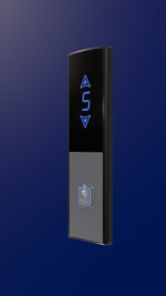 مدل بیستون، شستی طبقه، نمراتور معمولی و کلید مربع با ال ای دی آبی