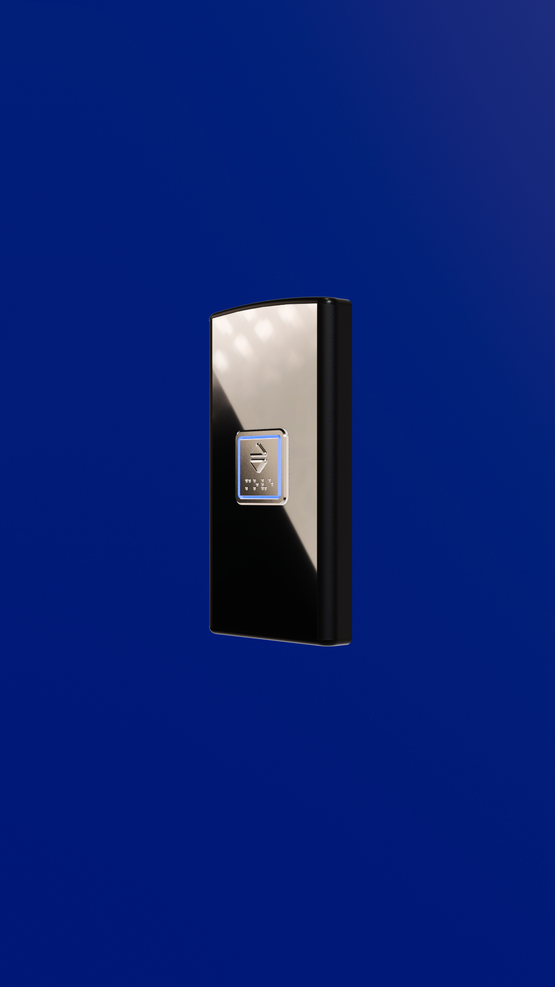 bistoon only button side شستی طبقه تک کلید بیستون با کلید هانتر مربع APB7. با استیل میرور