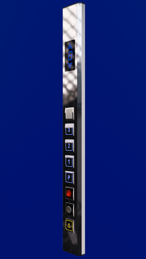 پنل بالابری یک ردیفه مدل سهند با کلید مربع BST - APB5 و نمراتور سگمنتی معمولی