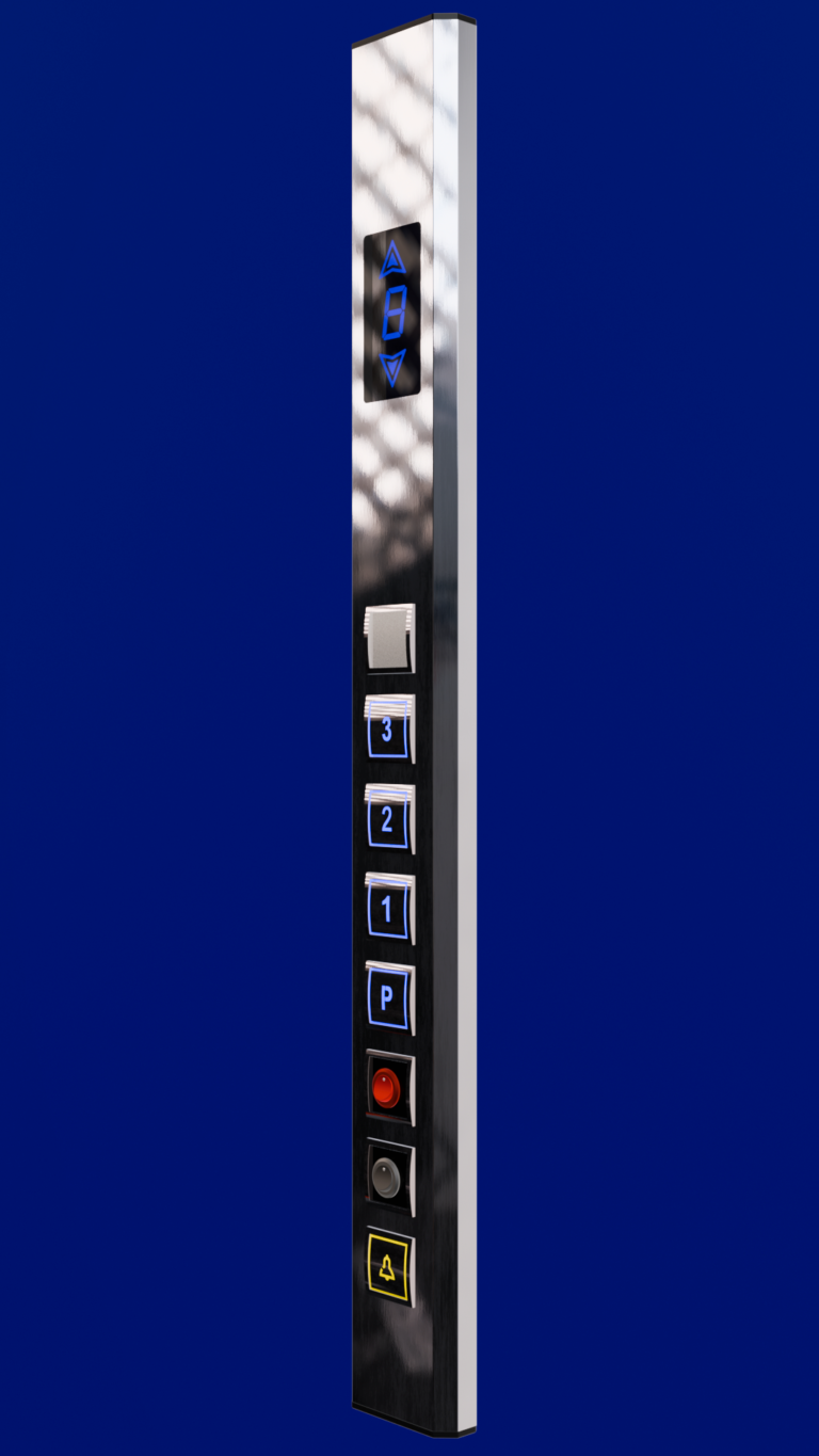 پنل بالابری یک ردیفه مدل سهند با کلید مربع BST - APB5 و نمراتور سگمنتی معمولی