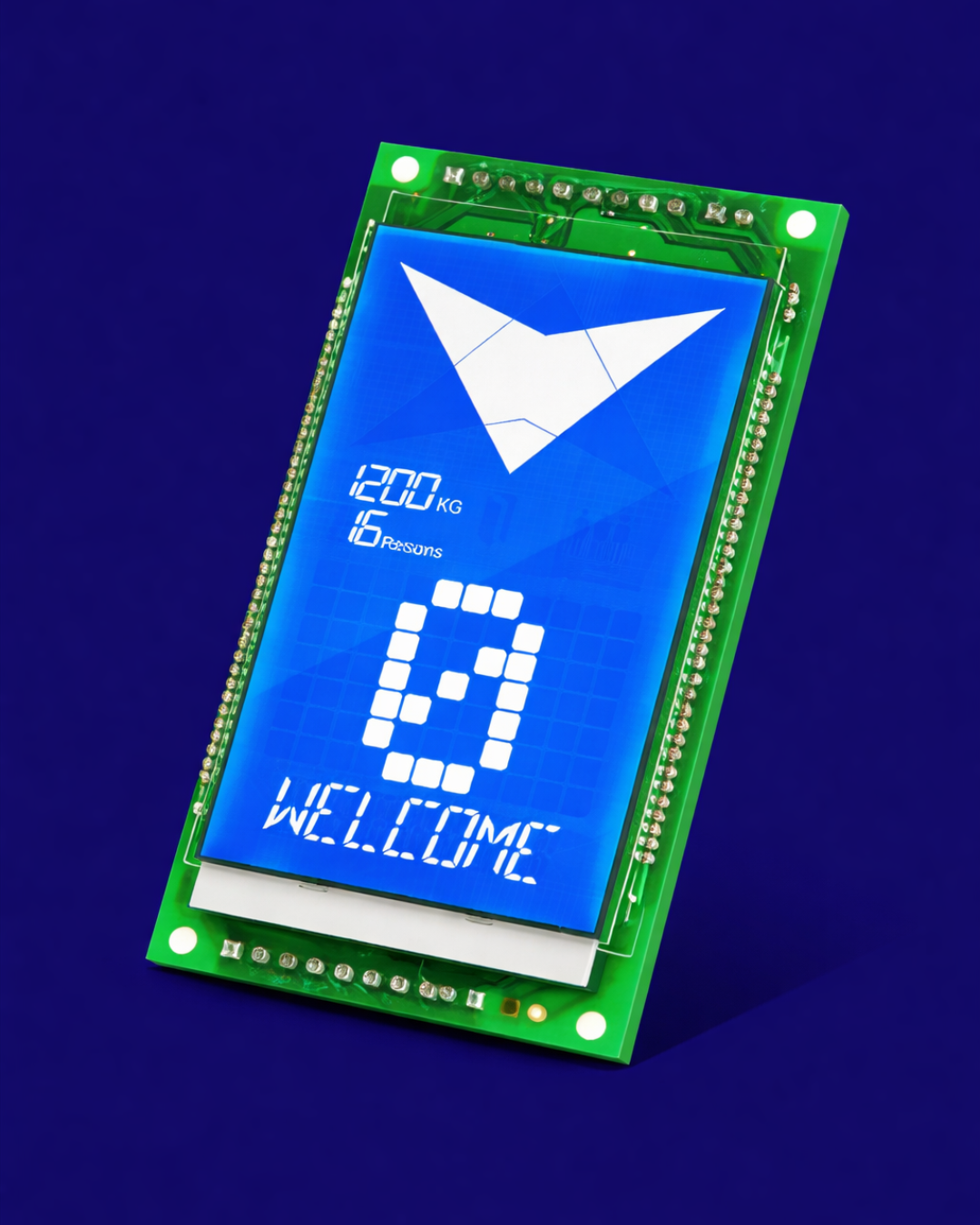 نمایشگر آسانسور LCD لاتیس با بک گراند آبی